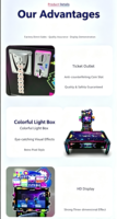 Machine d'arcade commerciale à monnayeur pour deux joueurs avec distribution de tickets pour parc d'attractions