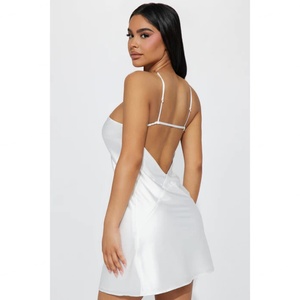 Vestido de Mujer Sexy para Fiesta, Diseño Nuevo de Alta Calidad, Satinado, con Cadena Dorada, Mini, Casual, Cintura Natural, Primavera - Product Image 3