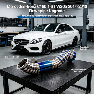ท่อไอเสียไทเทเนียมอัลลอยด์สำหรับเพิ่มสมรรถนะการแข่งขัน สำหรับ Mercedes-Benz C180 1.6T W205 ปี <span class=keywords><strong>2014</strong></span>-2018 ท่อไอเสียแบบ Dump Pipe เพิ่มพลัง - Product Image 1