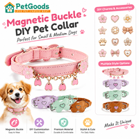 Collier pour chien en cuir souple avec boucle magnétique, breloque papillon, surpiqûres profondes, anneau en D métallique, pour chat et chiot, vente en gros