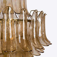 Lustre en verre de Murano de couleur ambre, décoration de mariage, pétales italiens, grand lustre pour salon