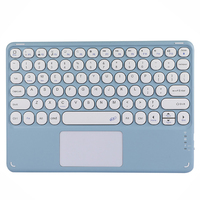 Grosir Pabrik multiwarna 10 inci Keyboard BT nirkabel Retro tombol bulat dengan Touchpad untuk windows IOS Tablet PC Android