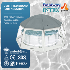 Bestway 58612 6.00m X 6.00m X 2.95m Housse de <span class=keywords><strong>piscine</strong></span> <span class=keywords><strong>ronde</strong></span>, accessoires <span class=keywords><strong>pour</strong></span> <span class=keywords><strong>piscine</strong></span>, <span class=keywords><strong>tente</strong></span> dôme à deux couches avec sac de transport - Product Image 1