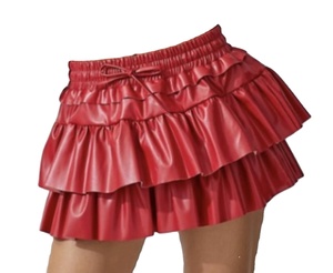 KY Sexy Femme NEW Hot Sale Mini Leather <strong>Pleated</strong> Dress Elastic Waist <strong>Skirt</strong> Women <strong>Skirts</strong> for Ladies Casual With <strong>Shorts</strong> <strong>Underneath</strong> - Product Image 2