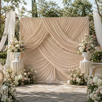 Cortina de Fondo Elástica de Tela de Poliéster Personalizada para Decoración de Eventos, Fiestas, Bodas y Techos