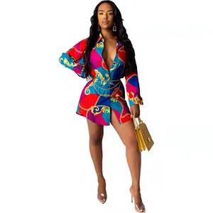In stock african dress foreign trade cross-border sources of casual fashion digital printed shirts