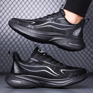 Chaussures de marche pour hommes, bout rond, dessus en cuir, doublure en peluche, respirantes, talon bas, lacets, couleur unie, style décontracté et sportif - Product Image 4