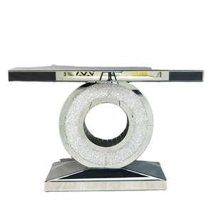 Crushed Diamond Funiture Sparkle Crushed Diamond Mirrored Console Bling Funiture Hallway Console Table