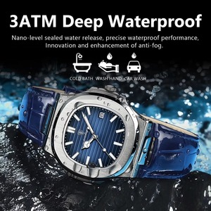 Drioshipping, reloj de pulsera de lujo para hombre, resistente al agua, fecha luminosa, Relojes de Cuero para hombre, reloj deportivo cuadrado para hombre, relojes de cuarzo para hombre 613 - Product Image 2