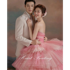 Strapless Ball Gown Wedding Dress Watermelon Red Tulle Empire Waistline Elegant Banquet Style - Product Image 4