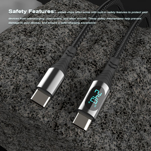 4fts 240W 1.2m đồng nguyên chất Nylon nhôm PD C sạc nhanh cáp USB-C dẫn Màn hình hiển thị thông minh iPhone sẵn sàng cho máy tính sử dụng - Product Image 2