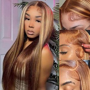 Perruque Lace Front Transparente en Cheveux Humains, avec Baby Hair, Perruque Lace Front HD Highlight, Perruques Lace Front Vierge Sans Colle Couleur Ombré <span class=keywords><strong>Blond</strong></span> - Product Image 5