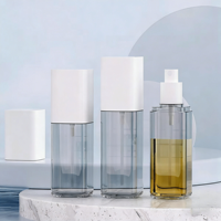 Flacon de parfum de luxe personnalisé 100 ml en PET blanc carré vide avec boîte d'emballage et bouchon à vis
