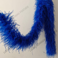 Boa de plumes d'autruche luxueux 10-15cm 6 plis, motifs naturels teints, Afrique du Sud, pour mariages, décorations de fête, vente en gros