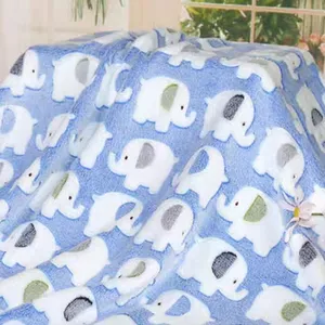 Оптовая продажа 100% полиэстер супер мягкий пользовательский принт плюшевая флисовая ткань для одеяла