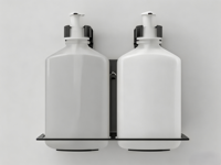 Support mural pour flacon de gel douche liquide en acier inoxydable noir mat pour hôtel de luxe