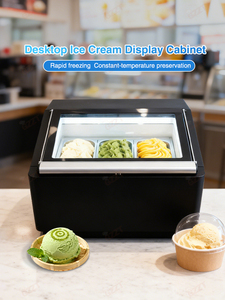 Desempañador inteligente, Clip frontal para mesa, puerta abierta, 3 sabores, Buffet, congelador de helados, congelador de exhibición de helados para heladería - Product Image 6