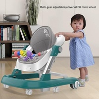 Marche-bébé multifonctionnel portable 3-en-1 avec fonction assis-debout, poussette d'apprentissage pour tout-petits, jouet cadeau
