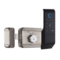 Serrure Intelligente à Empreinte Digitale WiFi Tuya Cloud Étanche avec Télécommande 4 AA, Clé Mécanique, pour Porte en Aluminium et Porte en Acier, Carte Mémoire, Qualité Supérieure