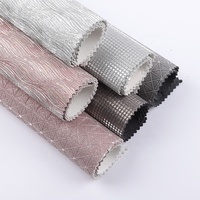 Tela Brocada Brillante con Purpurina Metálica Acrílica en Forma de Grano, Termosellable, de 0,4 mm, con Película Electrochapada, Elástica, de Nailon/Algodón