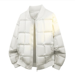 Manteau en coton à col baseball pour homme, hiver, épais, chaud, couleur unie, coupe ample, vêtement d'extérieur - Product Image 5