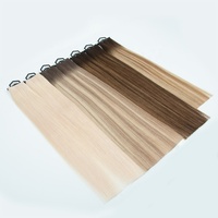 Extensions de cheveux naturels Genius Weft, lisses, blond ombré, trame simple, cheveux Remy, pointes doublement tirées