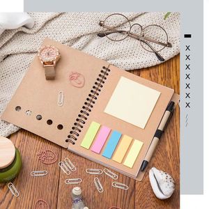 Bloc de Notas Personalizable de Papel Kraft, Adhesivos Espirales Desmontables, Separadores de Libros Reutilizables, Notas Adhesivas Simples - Product Image 3