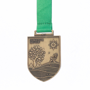 Medalla Deportiva de Metal Rectangular Personalizada, Medalla de Maratón de Bronce Fundido a Presión, Carrera Divertida con Cinta, Logotipo Personalizado - Product Image 4