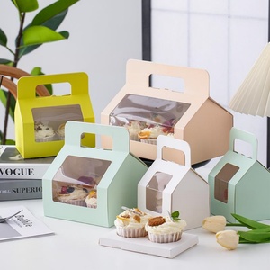 SunShine Cupcake Bread Dessert <b>Packing</b> <b>Paper</b> Gift Boxes Food Cardboard Food Package Cake Box with Window Custom - Product Image 4
