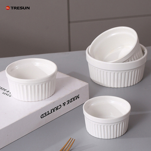 ถ้วยคัสตาร์ดเซรามิกสีขาว4 6 8 12ออนซ์สำหรับใช้ในเตาอบ - Product Image 4