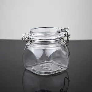 Kilner-frascos con cierre de metal, sin BPA, 380ml, transparente, en forma de pirámide, a prueba de fugas