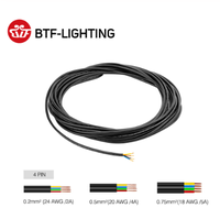 Câble électrique étanche IP65 de haute qualité à 2/3/4/5 broches, fil LED 17/18/20/24 22AWG