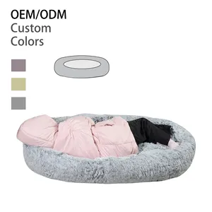 custom luxury donut washable xxl removable memory foam human dog bed for adults