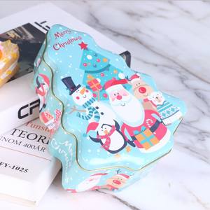 عيد الميلاد شجرة صفيح حالة عيد الميلاد سانتا كلوز البسكويت الحلوى صندوق تخزين المعادن ثلج المطبوعة مختومة - Product Image 6