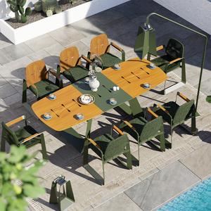 Lion Design Morphx New Dining Table and Chair Set Patio <strong>Garden</strong> Outdoor <strong>Furniture</strong> Set <strong>Reclining</strong> Table All Aluminum <strong>Furniture</strong> - Product Image 1