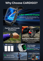 VALDUS 2026 CARDIGO Montre connectée personnalisée avec suivi GPS, détection de chute, SOS, sports de plein air, plus de 100 modes, montre connectée OEM, faible MOQ, usine