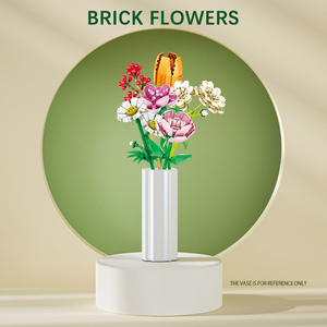 Artificial DIY Assembly Bouquets Building <strong>Blocks</strong> Toys Home Decoration 6-Style Bouquets <strong>Brick</strong> Flowers for Romantic Holiday Gift - Product Image 2