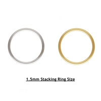Mode 14K Emas Diisi 1.5Mm Cincin Kawat Susun untuk Wanita