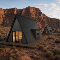 Cabane préfabriquée moderne S500 en forme de A pour la location de vacances en milieu rural, pack de spécifications d'usine pour entrepreneurs
