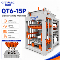 Machine automatique de fabrication de blocs de béton QT6-15 - Équipement de construction durable pour briques creuses et pavés emboîtables