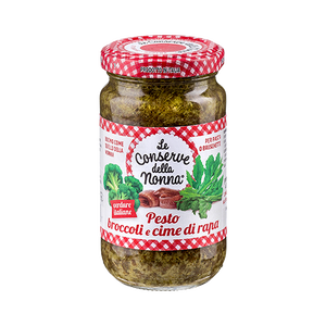 Conserve Della Nonna Italiane, Confezione da 12 Vasetti da 190g, Salsa Pesto per Insalata di Broccoli e Rapa Verde - Product Image 1