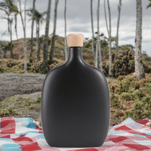 Botella de Agua/Licor/Vino/Vodka/Whisky Portátil de Alta Calidad de 8oz, Mini, de Acero Inoxidable 304, con Tapa de Madera, Diseño Minimalista, para Camping - Product Image 3