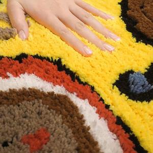 Alfombra de musgo con mechones 3D creativa, Alfombra de noche flocada con dibujos animados de grafiti para sala de estar, habitación de niños, baño, alfombrilla absorbente de 10mm - Product Image 4