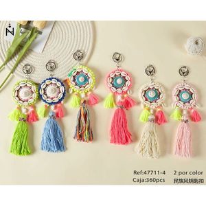 Portachiavi in stile etnico LLAVERO con nappa colorata, ciondolo decorativo per borsa o portachiavi, 2 colori per confezione, 360 pezzi - Product Image 3