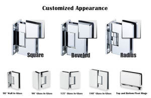 Bisagra de puerta de ducha de acero inoxidable de estilo moderno, abrazadera de puerta de baño para vidrio templado de 8-12mm, bisagras de puerta de vidrio sin marco - Product Image 3