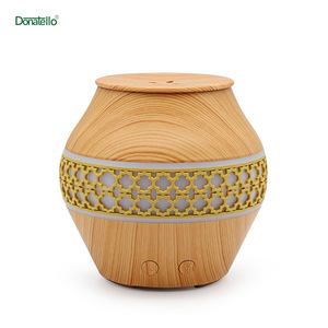 Wood Grain Aroma Diffuser 120Ml Ultrasonic <b>Humidifier</b> With Led Light For Home Use - Product Image 4