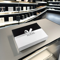 Boîtes en papier noir mat de luxe Carton kraft écologique recyclé UV Logo personnalisé Couvercle rigide amovible 2 pièces Emballage cadeau