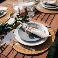 Sets de table rustiques en paille naturelle tressée à la main, résistants à la chaleur, sous-plats pour assiettes, sous-verres pour tasses, décoration de table