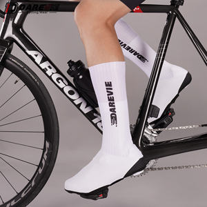 Darevie Couvre-chaussures <span class=keywords><strong>de</strong></span> vélo <span class=keywords><strong>de</strong></span> <span class=keywords><strong>route</strong></span> coupe-vent et imperméables, rayés, pneumatiques, aérodynamiques, blanc et noir - Product Image 6