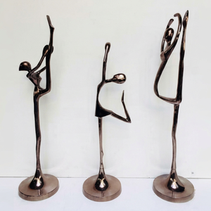 Modern Aluminium <b>Figurative</b> Sculptures Set 2 Handmade Eco-Friendly Durable Artistic Tabletop Decor for Living Room Home - Product Image 1